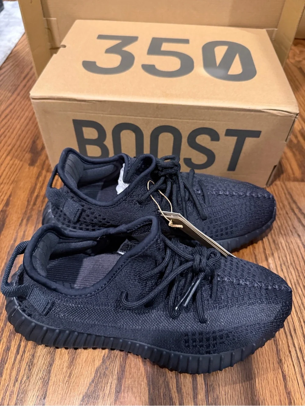 Adidas Yeezy Boost 350 V2 Triple Black Knit Sneakers